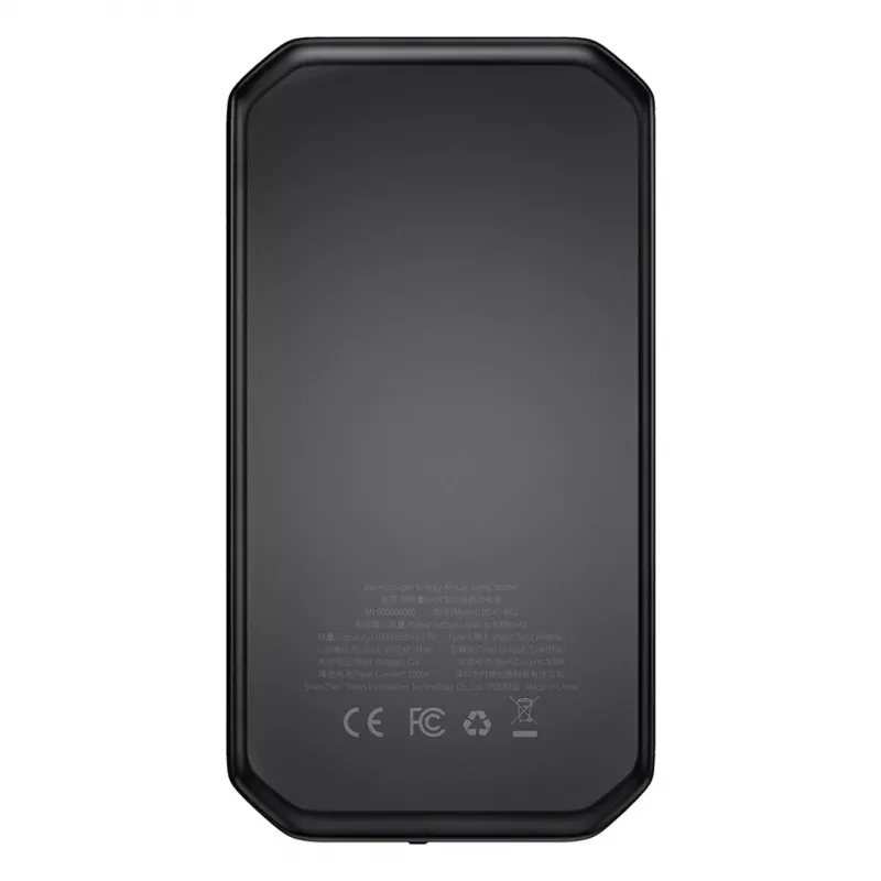 Baseus BS-CH001 - Starthilfegerät, Booster 10000 mAh 12V (1000 A / 500 A) + Krokodilklemmen (schwarz)