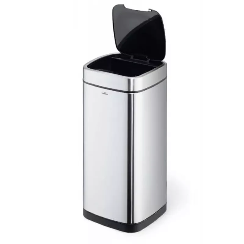 Rechteckiger Mülleimer Durable NO TOUCH 35L Edelstahl Schwarz Silber