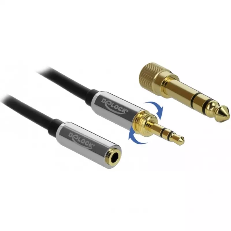 Audiokabel DeLOCK 85783 5 m 3,5 mm Schwarz Grau