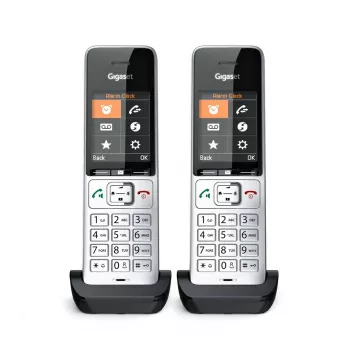 Gigaset COMFORT 500HX duo Analog/DECT Telefon Anruferkennung Schwarz, Silber