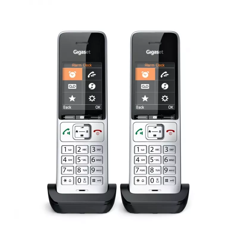 Gigaset COMFORT 500HX duo Analog/DECT Telefon Anruferkennung Schwarz, Silber