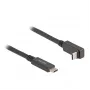 Delock - USB-Kabel - 24-Pin USB-C (M) auf 24-Pin USB-C (M) abgewinkelt - USB 3.2 Gen 2 - 3 A - 1,0 m - USB Power Delivery (60 W), unterstützt 4K 144 Hz (3840 x 2160), bis zu 10 Gbit/s