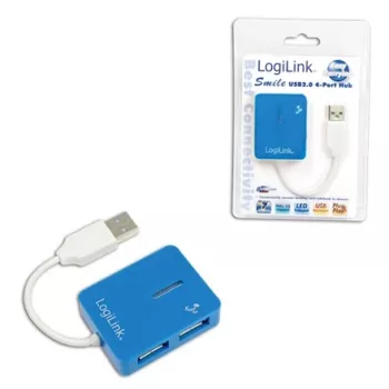 LogiLink USB 2.0 4-Port Hub - Blau - Windows 98SE/ME/200/XP/Vista/2003/7 (UA0136)