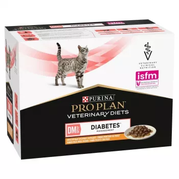 PURINA Pro Plan Veterinary Diets DM St/Ox Diabetes Management - Nassfutter für Katzen - 10 x 85 g