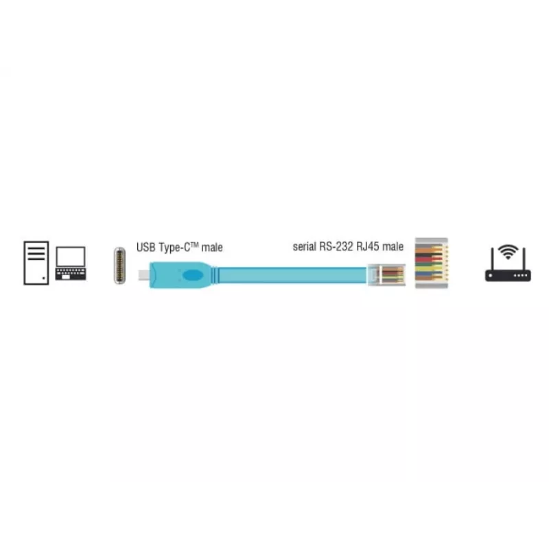 Serielles Kabel DeLOCK 63914 USB Type-C RJ45 3m Blau