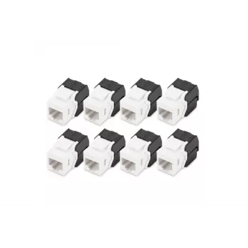 Digitus CAT 6 Keystone Jack ungeschirmt, 8 Stück, flach, schwarz/weiß, RJ-45