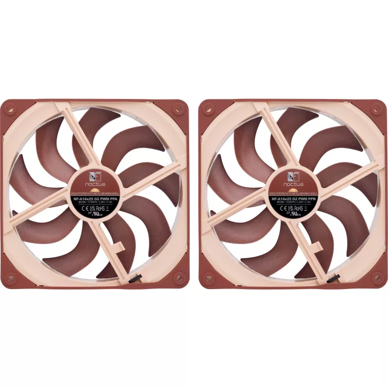 Noctua NF-A14x25 G2 PWM Sx2 PP 140mm Doppel-Lüfter-Set