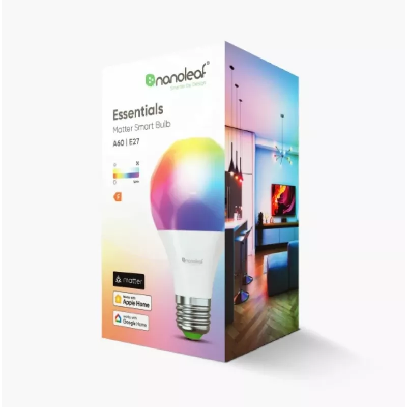 Essentials Smart A60 Glühbirne E27 Matter 9W 806Lm RGBCW 2700-6500K | E27 | 8,5 W | RGBCW | Bluetooth, Thread