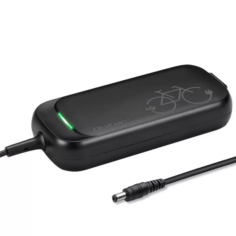Qoltec Schnellladegerät für 36V Elektroroller und E-Bike | 42V | 2A | 5,5*2,5 | wasserdicht + Netzkabel