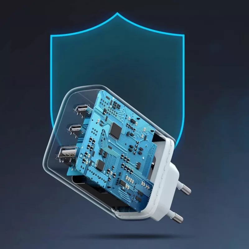 Wandladegerät UGREEN CD275 2× USB Type-C 65W Weiß — Dual-USB-C 65W Schnellladung, 100–240V Eingang