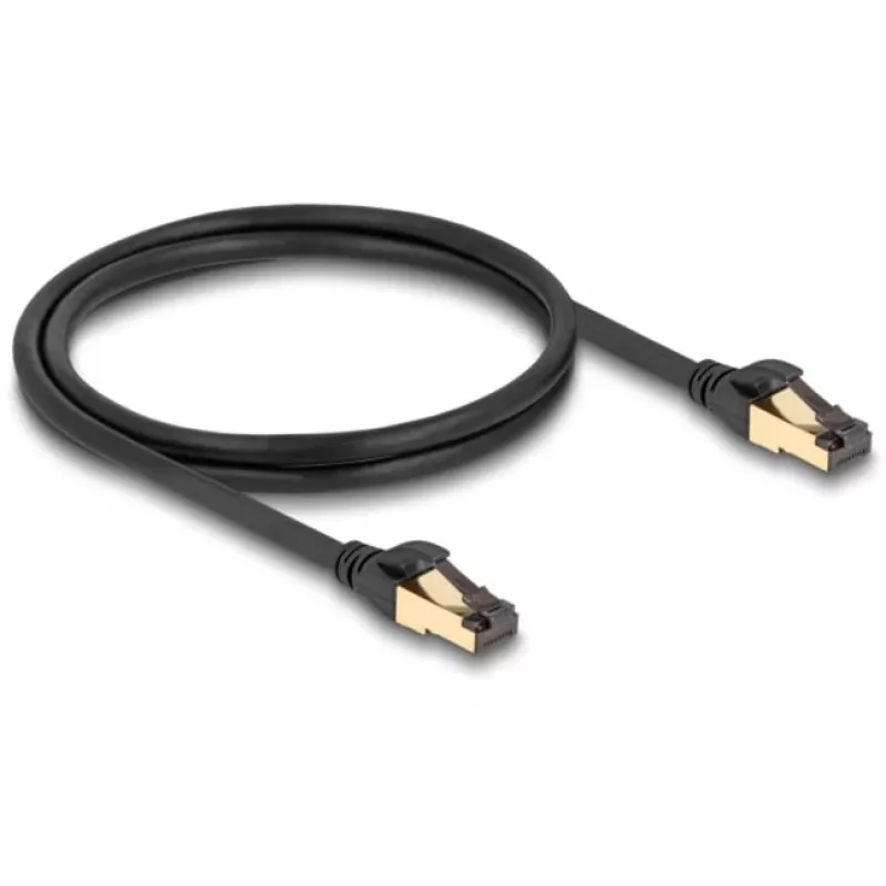 Netzwerkkabel DeLOCK RJ45 Cat.6A Stecker-Stecker S/FTP 1m Schwarz