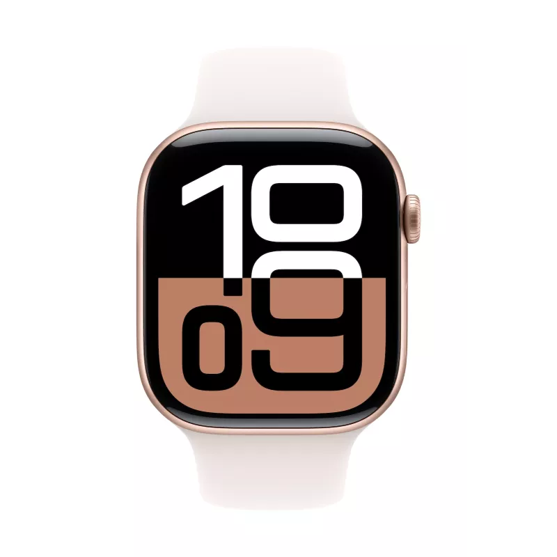 Watch Series 10 GPS 46 mm Roségold Aluminiumgehäuse mit Light Blush Sportarmband - S/M
