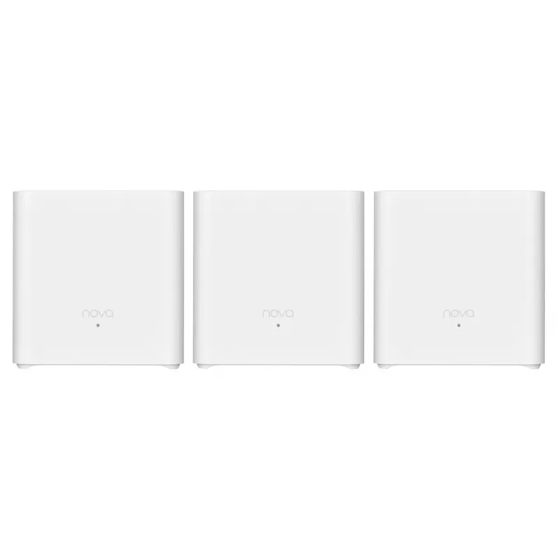 Mesh-WLAN-System TENDA EX3-3, 3er-Pack, Dualband 2,4/5 GHz, Wi‑Fi 6, bis zu 1201+300 Mbit/s, 2 interne Antennen, WPA3