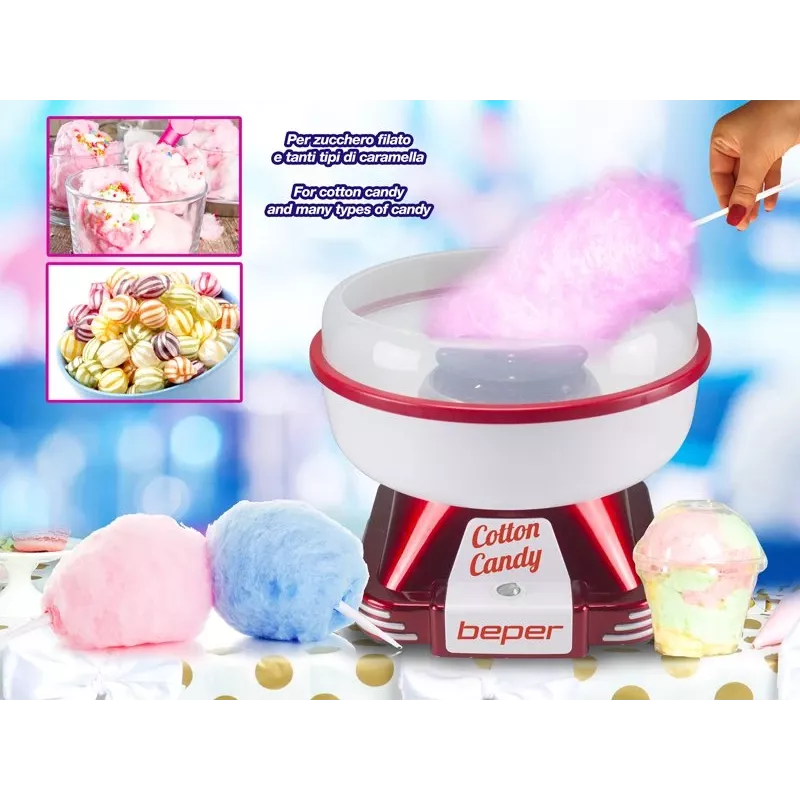 Zuckerwattemaschine Beper P101CUD250 250W, kompakte Tischmaschine für Zuhause und kleine Veranstaltungen