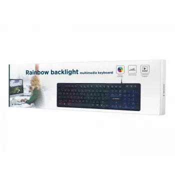 MULTIMEDIA-TASTATUR USB ENG/SCHWARZ KB-UML-02 GEMBIRD
