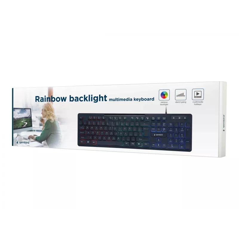 MULTIMEDIA-TASTATUR USB ENG/SCHWARZ KB-UML-02 GEMBIRD