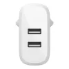 Belkin BOOST CHARGE - Netzteil - 24 Watt - QC 3.0 - 2 Ausgangsanschlüsse (USB) - Weiß (WCB002VFWH)