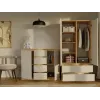 Kommode mit 2 Türen und 4 Schubladen, Artisan-Eiche/Kaschmirfarbe