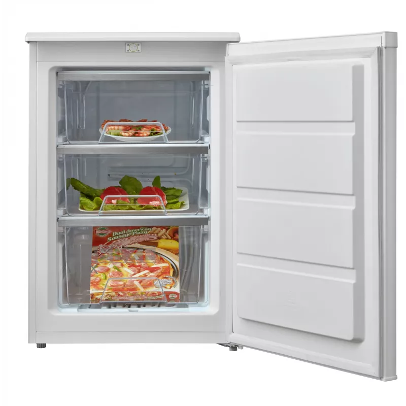 Midea Gefrierschrank | MDRD129FZE01 | Energieeffizienzklasse E | Standgerät | Freistehend | Höhe 84,5 cm | Gesamtnutzinhalt 86 L | Weiß