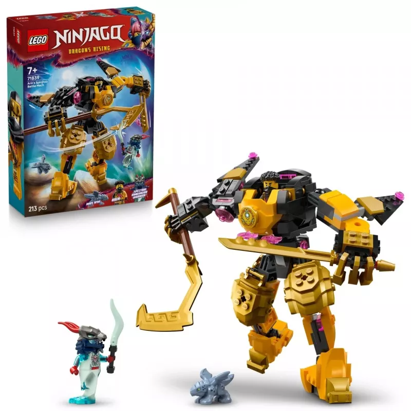 LEGO Bauset NINJAGO 71839 Arins Spinjitzu Kampf-Mech, 213 Teile, 2 Minifiguren, Höhe 160 mm