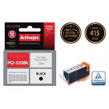 Activejet ACC-520BN Tinte, Ersatz für Canon PGI-520BK, Supreme, 20 ml, schwarz