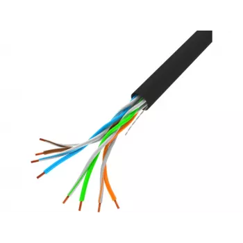 LANBERG Netzwerkkabel U/UTP Cat5e LCU5-10CC-0305-BK 305 m, 24 AWG CCA, 5 mm, PVC-Mantel, schwarz