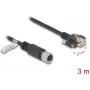 Netzwerkkabel DeLOCK M12 Kabel D-kodiert 4-Pin Buchse auf RJ45 Stecker Cat.5e 3 m Schwarz