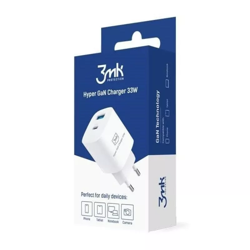Ladegerät 33W GaN PD 1xUSB-A+1xUSB-A