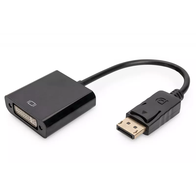 Assmann DisplayPort-Adapterkabel. DP - DVI (24+5) M/F. 0,15 m mit Verriegelung. DP 1.1 kompatibel. UL. bl. ohne Abschirmung. 32AWG (AK-340409-001-S)