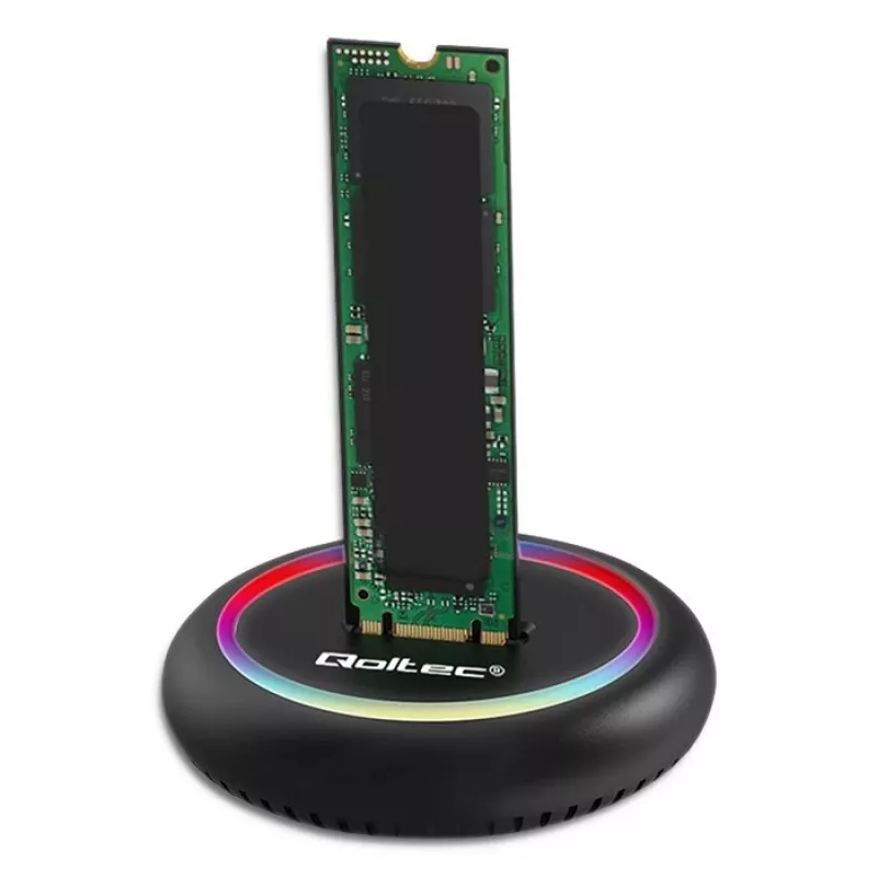 Qoltec 52275 M.2 SSD-Dockingstation, SATA/NVMe, USB-C
