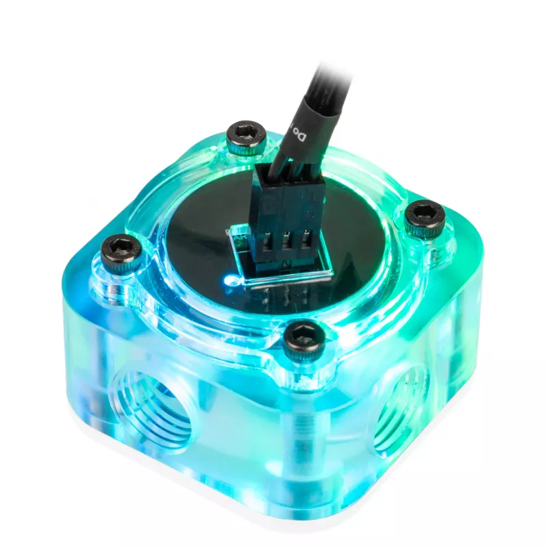 Flow Meter Barrow SLFV2-RGB W ARGB weiß – Flüssigkeitskühlungs-Durchflusssensor für PC-Kreisläufe
