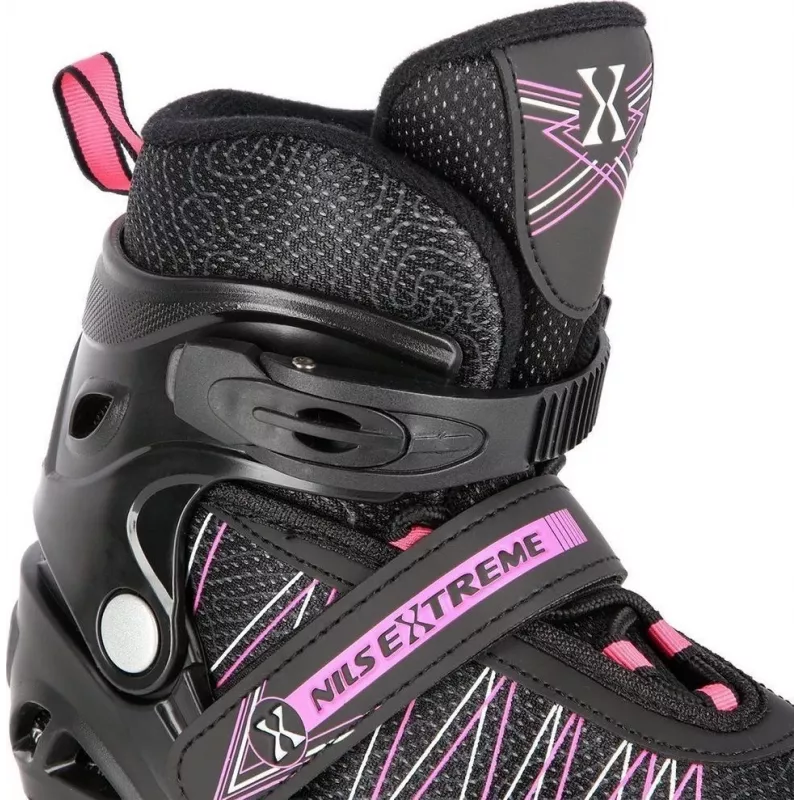 Nils Extreme NH11912 A 2IN1 Skates SCHWARZ/PINK GR. S (31-34) mit austauschbaren Hockeyskates