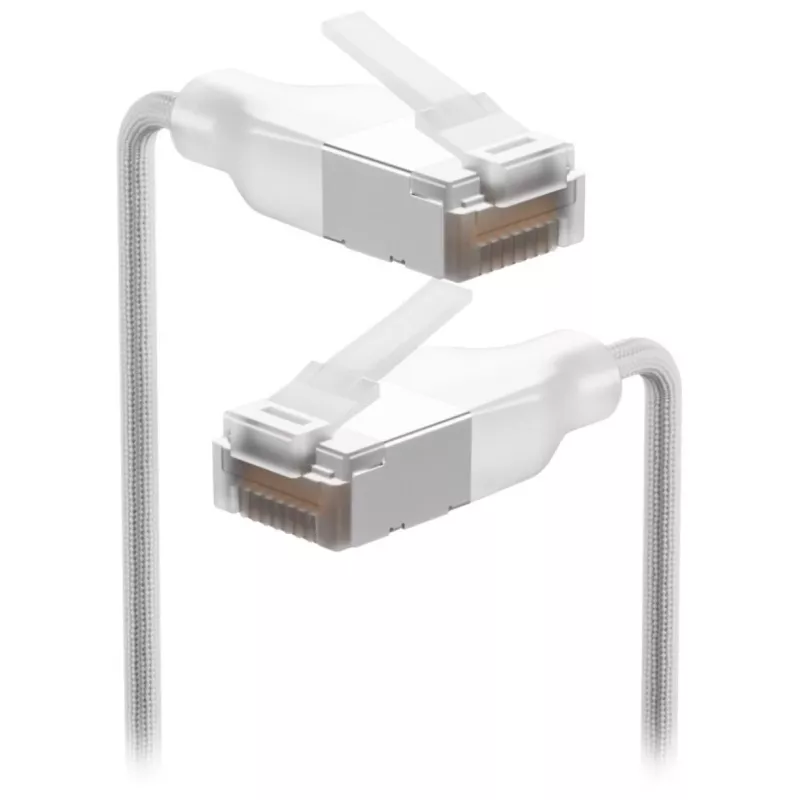 Netzwerk-Patchkabel UBIQUITI UACC-CABLE-PATCH-EL-C6A-1M-W — Cat6a, 1 m, RJ-45, transluzent weiß