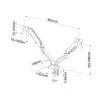Tischhalterung mit Gasfeder für 2 LEDs / LCDs 13-27 Zoll L-13GD