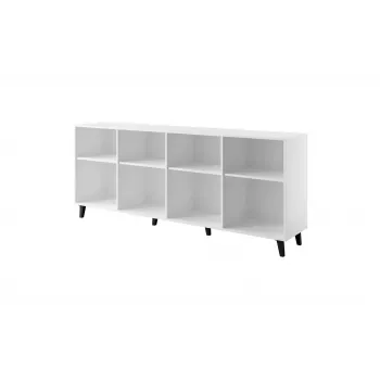FARO Kommode 200x42x82 weiß matt + Eiche craft