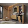 Badezimmer-Hochschrank Top e Shop NEL 1K DK ANT/ART KP – Graphit/Eiche, freistehend, 5 Einlegeböden, 600×300×1740 mm