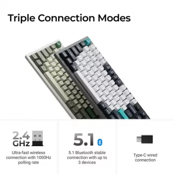Mechanische Full-Size-Tastatur Keychron Q6 Max – Rote Schalter, weißes Gehäuse