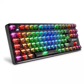 Mechanische Gaming-Tastatur Sharkoon Crystal Shark Schwarz DE mit RGB-Beleuchtung
