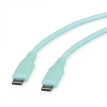 ROLINE USB 2.0 Kabel C-C ST/ST Silikon 60W 1m Grün - Kabel - Digital/Daten (11.02.9125)