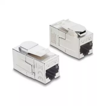 Keystone-Kupplung DELOCK RJ45-Buchse auf RJ45-Buchse — Inline-Netzwerkverbinder (Modell 90796)