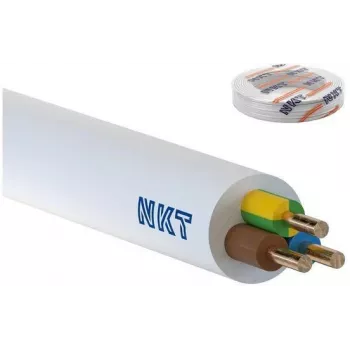 Rundes Installationskabel YDY 3x2,5 mm² 450V – flexible Einzelader-Verdrahtung, gelb-weiß