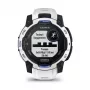 Smartwatch GARMIN Instinct 2 45 mm, MIP 0,9 Zoll (176×176), GPS, Solar, Silikonarmband Blau/Weiß