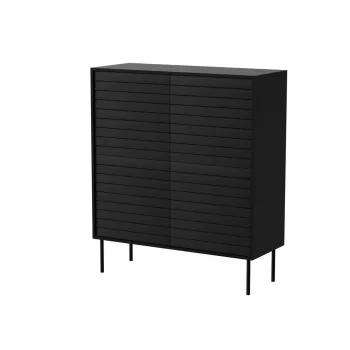 Kommode cama meble CORTINA 102x40x118 cm, schwarz, Spanplattenkorpus, 16 mm, Tür 18 mm