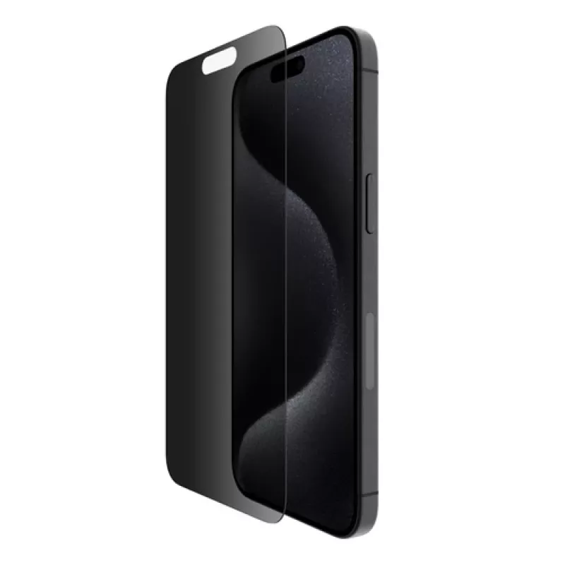 Belkin ScreenForce Pro - Bildschirmschutz für Handy - 2,5D - Glas - mit Sichtschutzfilter - Glas - für Apple iPhone 15 Pro Max (OVA150ZZ)
