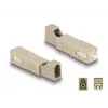 DeLOCK Hybridkoppler für Glasfaser SC Simplex Stecker auf LC Simplex Buchse beige
