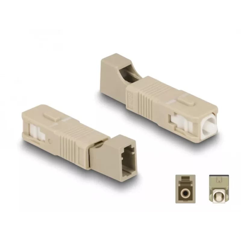 DeLOCK Hybridkoppler für Glasfaser SC Simplex Stecker auf LC Simplex Buchse beige