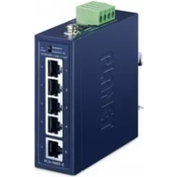 Unmanaged 5‑Port Gigabit Ethernet Switch PLANET IGS-500T-E (10/100/1000), blau