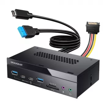 GrauGear G-MP03-CR-AU Multi-Frontpanel 4-Port USB-Hub + Kartenleser (USB, SD, microSD)