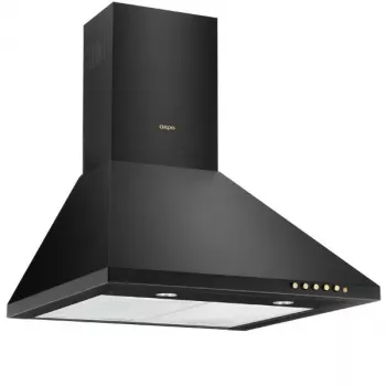 Wandhaube AKPO WK-4 Classic GOLD 60 Schwarz, 600×500 mm, Motor 106 W, 3 Geschwindigkeiten, Halogenbeleuchtung