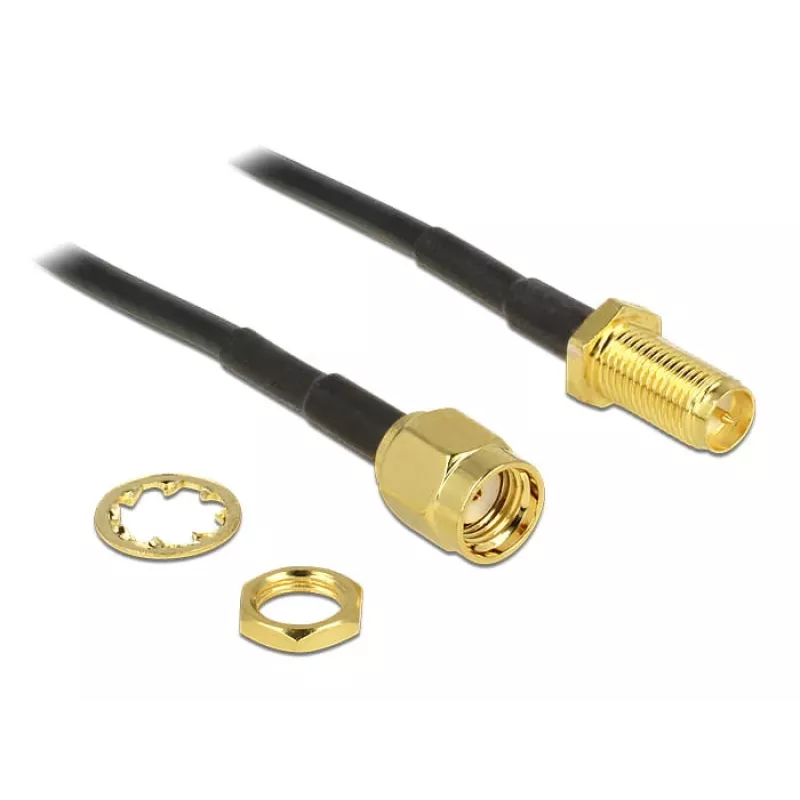 Koaxialkabel DeLOCK 88876 RP-SMA Standard 0,2 m Schwarz